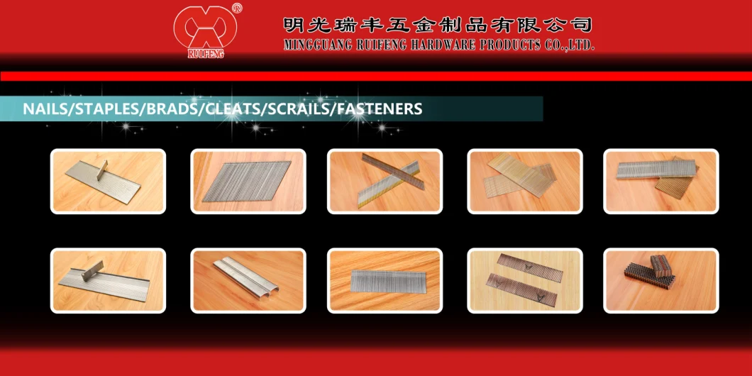 Ruifeng Industry 16ga N Series Galvanized Staple, Crown 0.42, Wooden Pallets Coalltaed Nail in Anhui.