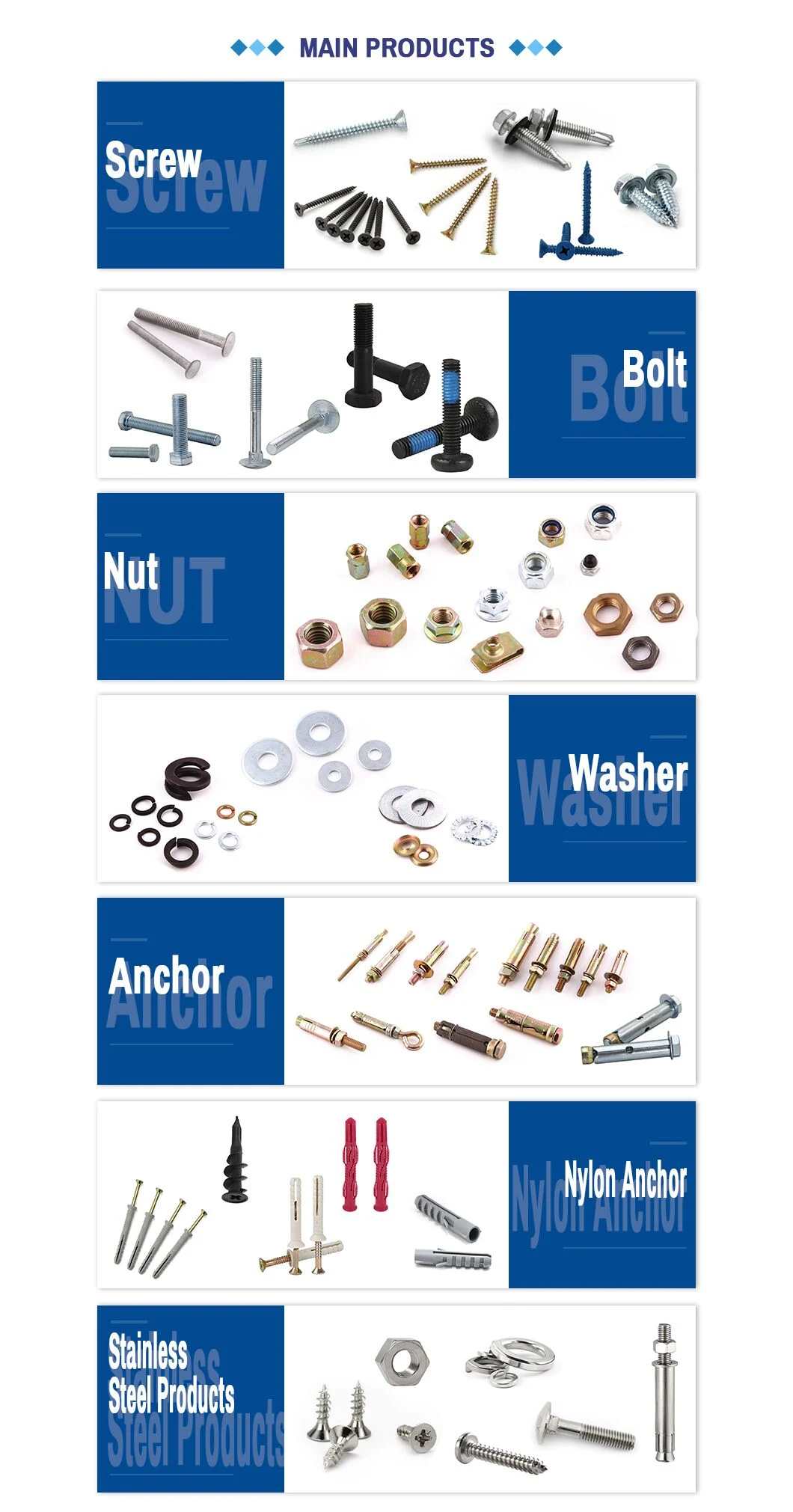 Building 4.8 Weifeng Box+Carton+Pallet M6-M100 Furniture Hardware Hexagonal Socket Head