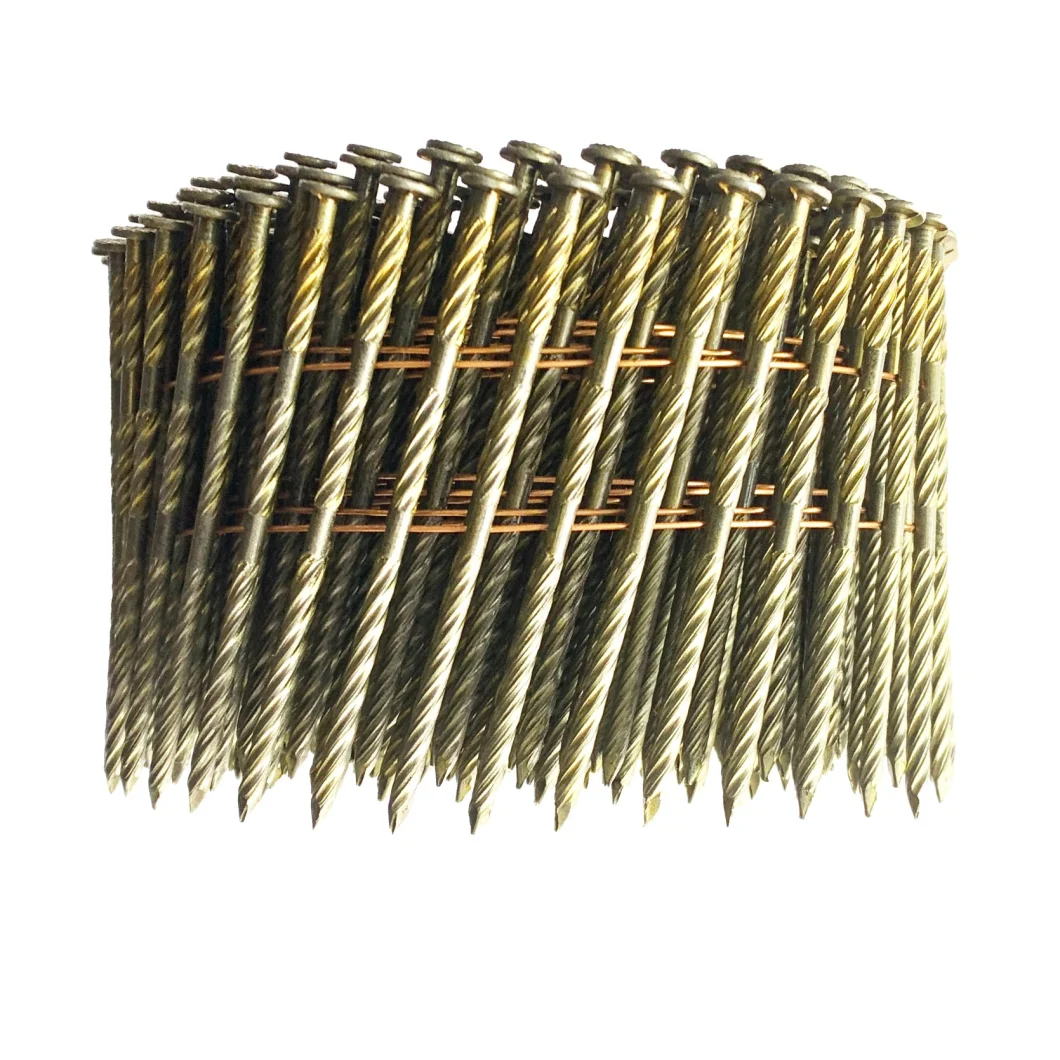 Low Price 15 Degree Wire Collated Ring Shank Coil Nails for Pneumatic Gun Nailer and Wooden Pallet