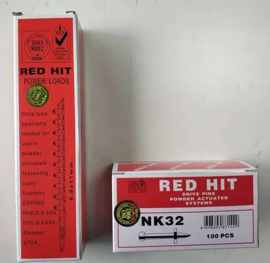  Nk 32 Red Hit Charge de puissance 6,8 * 11 mm.  27 Cal Shooting Nails